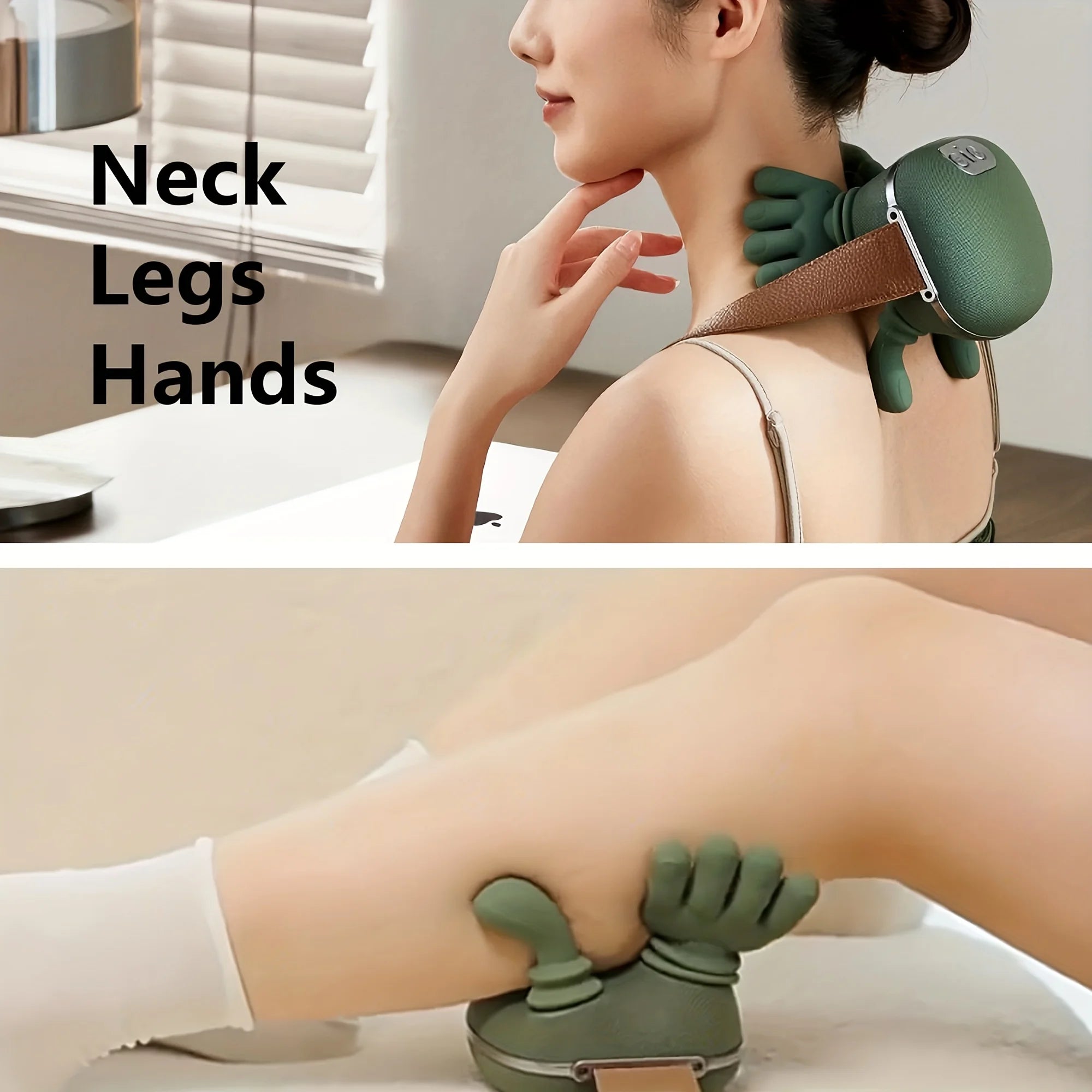 Electric Hand-Simulated Neck, Shoulder & Back Massager with Deep Tissue Kneading