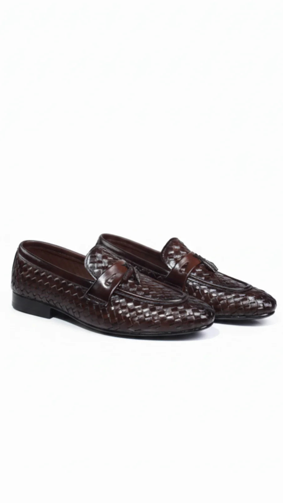 Premium Brown Textured Leather Loafers for Men – Classic Formal Wear