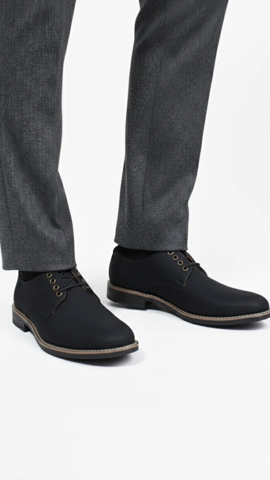 Men’s Black Formal Lace-Up suede leather Shoes – Comfortable & Elegant Design