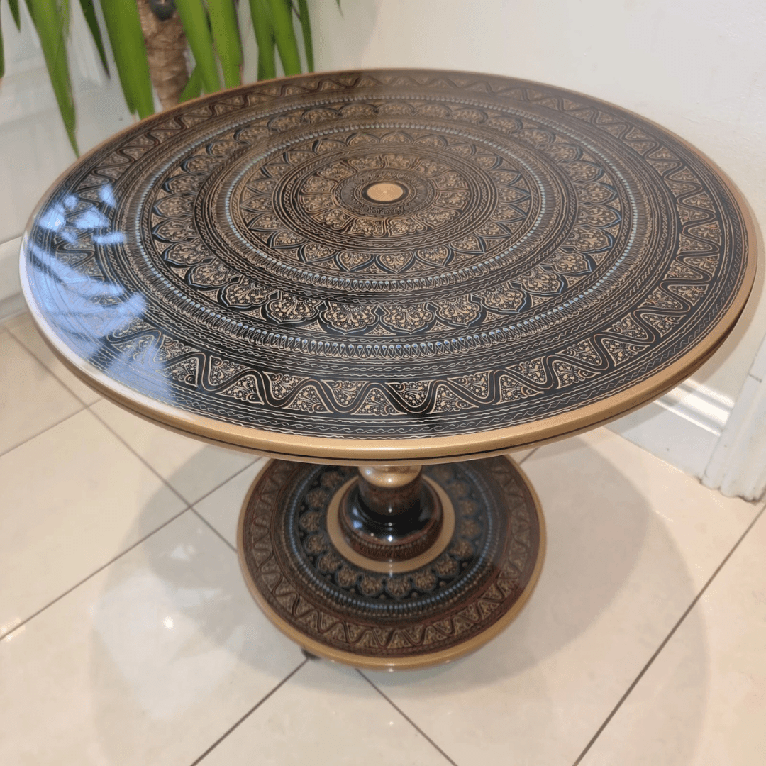 Handpainted Round wooden table