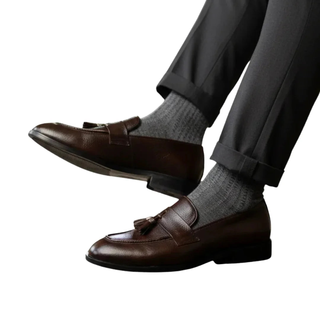 Classic Brown Leather Tassel Loafers | Formal & Smart Casual Slip-On Shoes