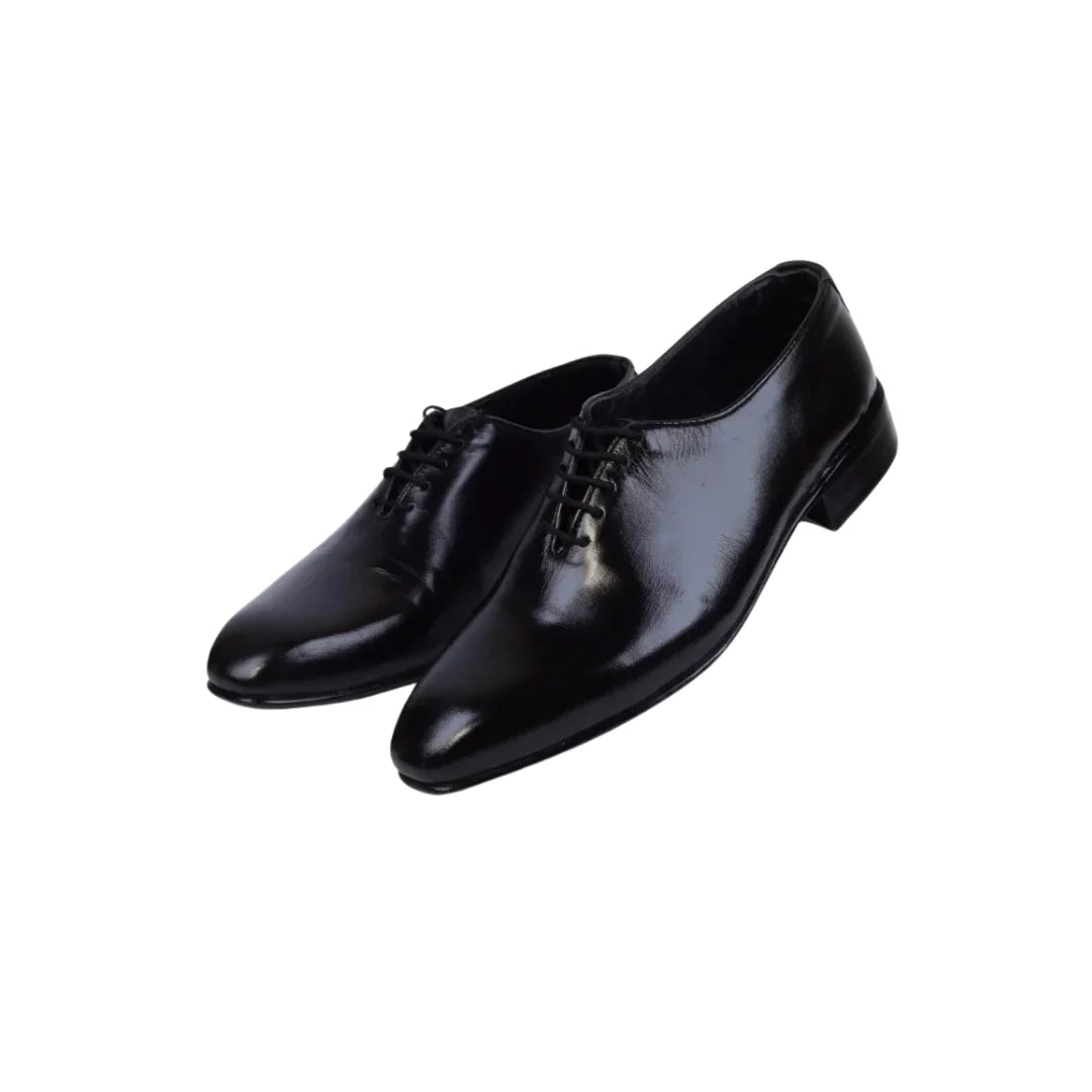Men’s Premium Black Formal Leather Lace-Up Shoes | Classic Office & Wedding Wear