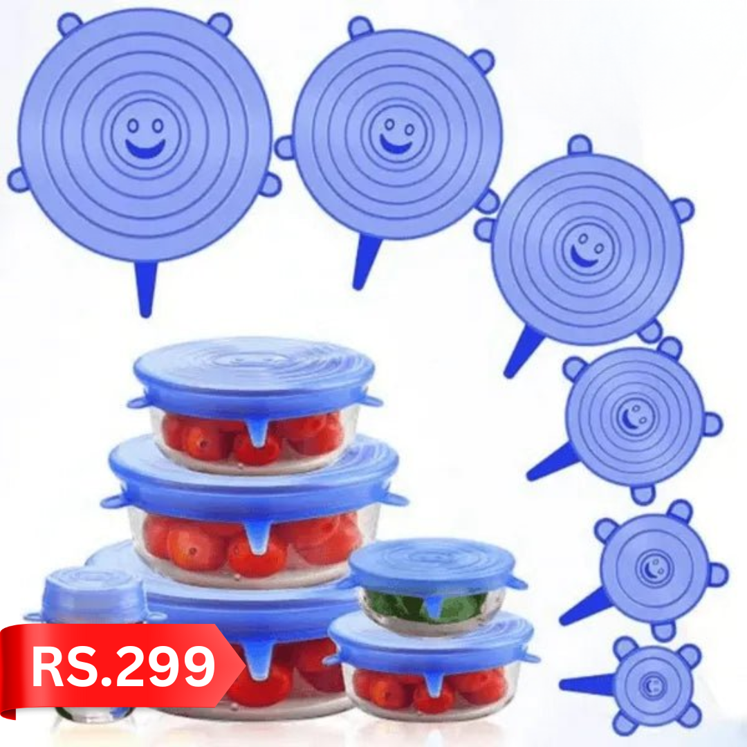 Reusable Silicone Stretch Lids Variety Pack – Eco-Friendly Food Storage Covers for Bowls, Containers & Fruits