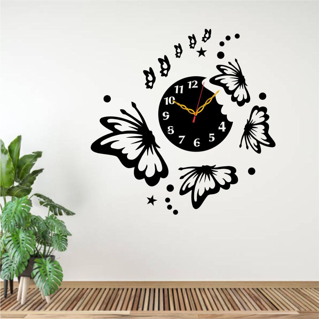 Elegant Butterfly Wall Clock Art Décor