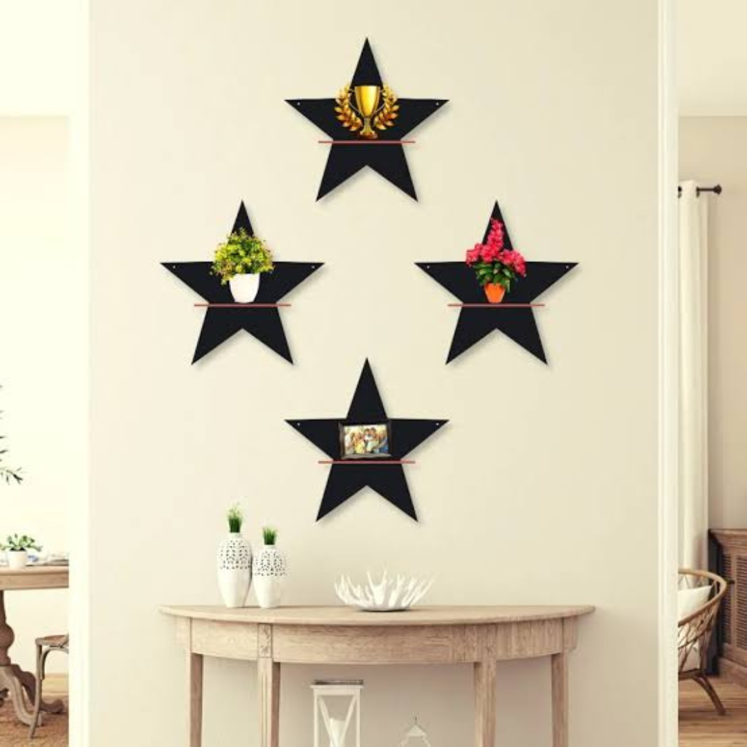 Premium Star Design Wall Shelf Set for Home & Office