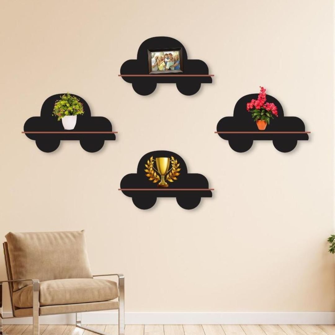 Modern Car Wall Shelves Set for Kids Room & Living Space