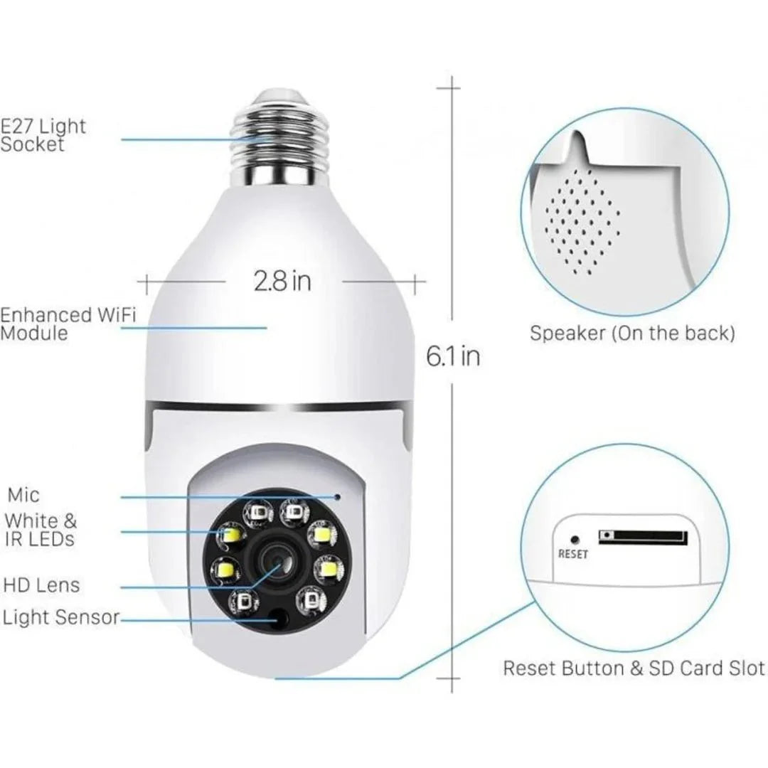 2MP WIRELESS BULB CAMERA - AlifdukanAlifdukan types here :)