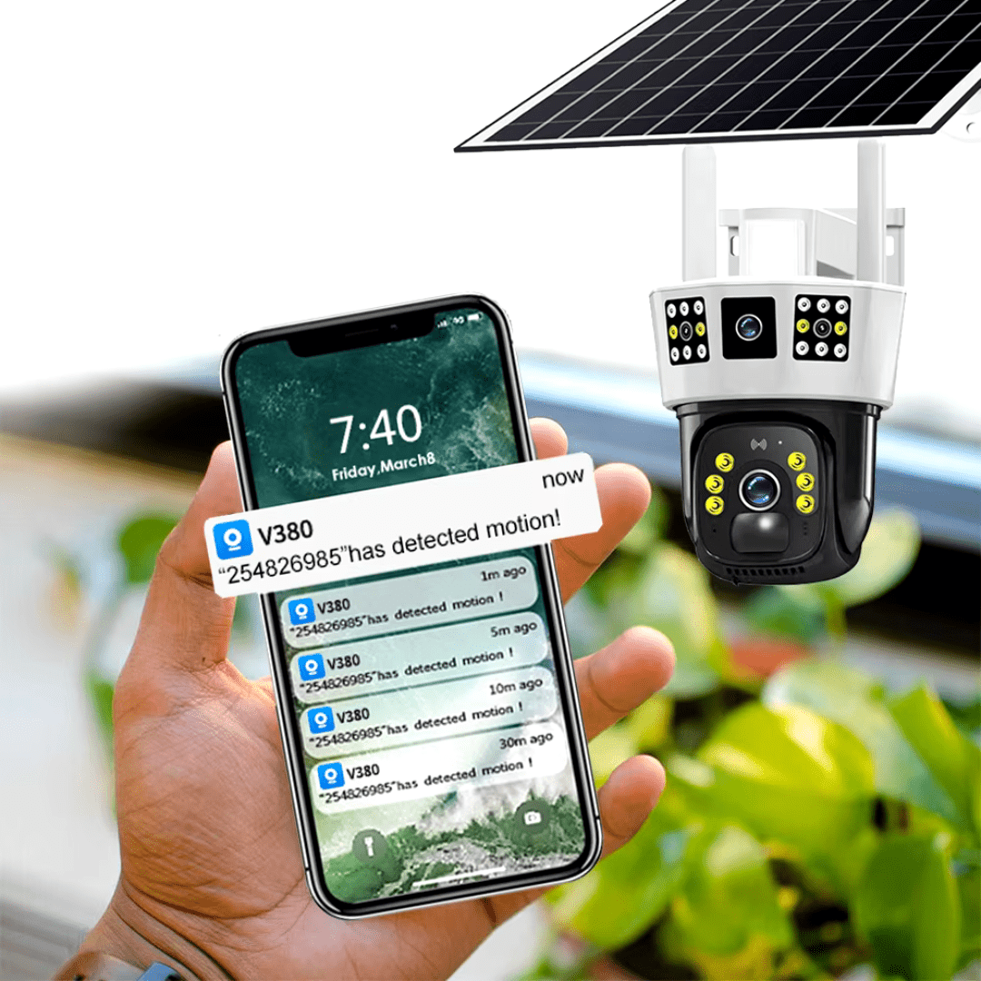 3 Screens Dual Lens V380 Pro 12MP 6K PTZ 4G SIM Card Solar Powered CCTV Security Camera Waterproof Solar PTZ Camera WIFI - AlifdukanAlifdukan types here :)