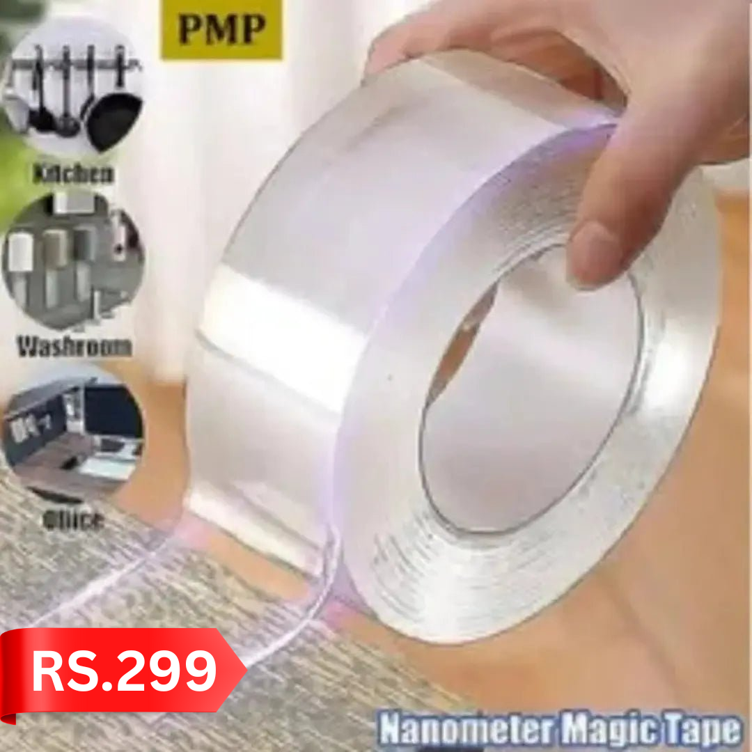 Reusable Double-Sided Nano Gel Grip Tape for Wall Mounting & Home Use