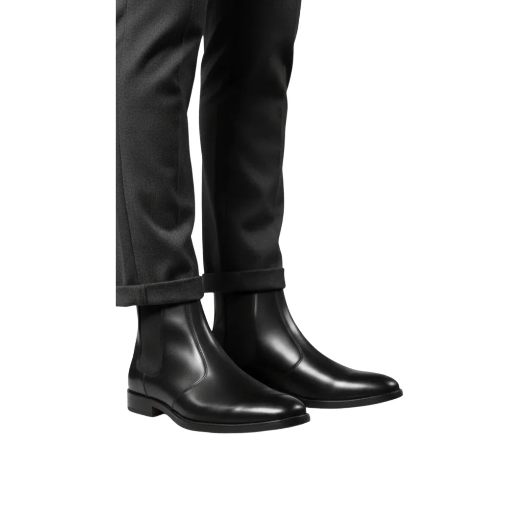 Men’s Premium Black Leather Chelsea Boots