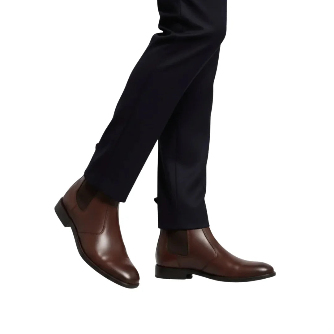 Men’s Premium Brown Leather Chelsea Boots