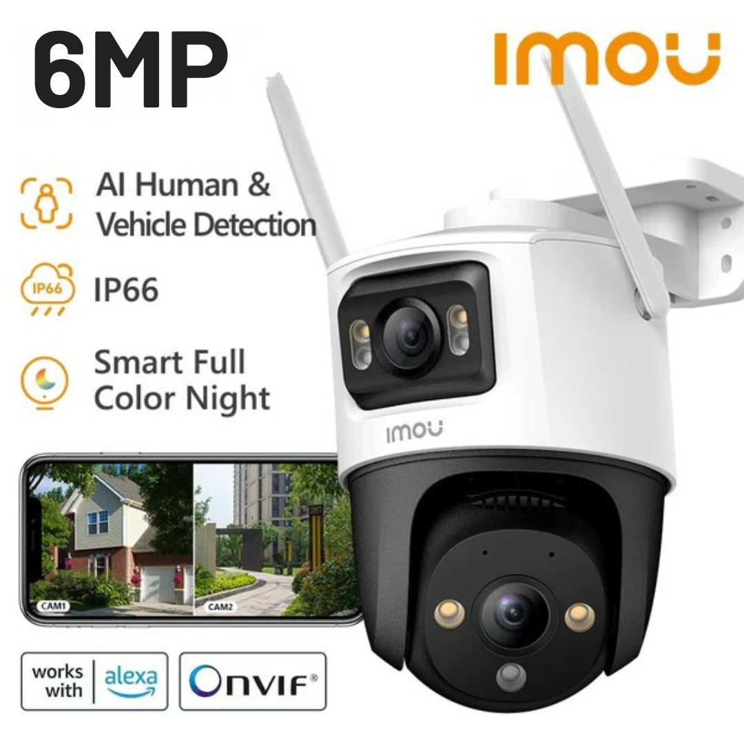 Original 6MP IMOU Dual Lens Outdoor Camera PT Camera Home Security IP Camera AI Human & Vehicle Detection Surveillance Camera 6MP