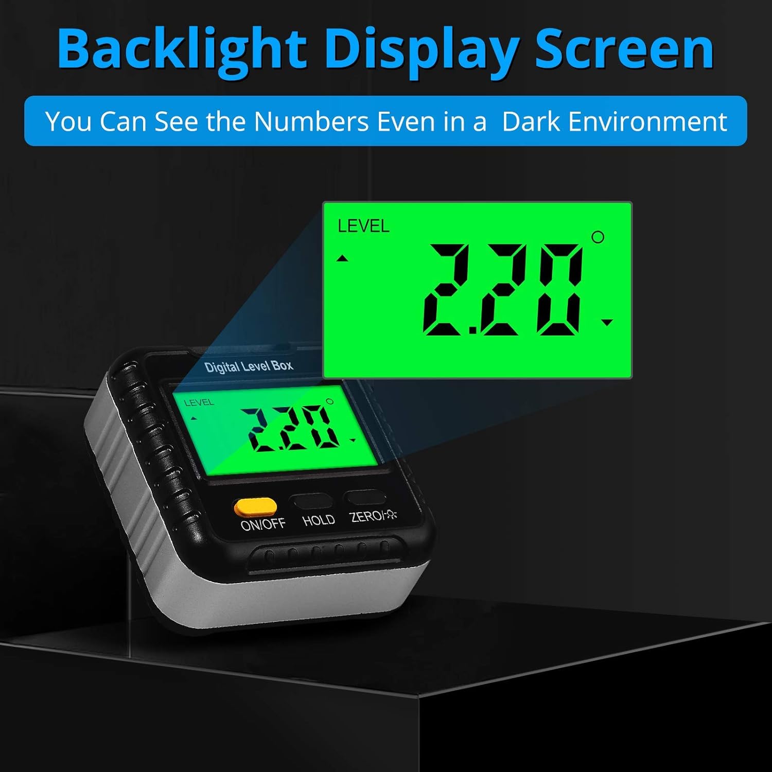 Digital Level Box with Backlight Display | High-Precision Angle Finder (0–360°) | Magnetic Base