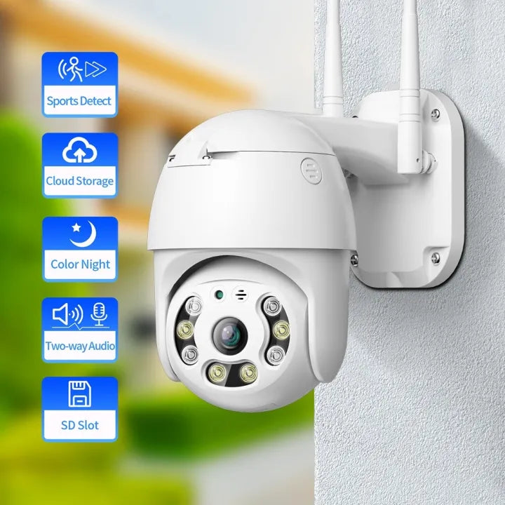 Outdoor Security Camera, Surveillance Camera 2.4GHz WiFi for Shop (US Plug)