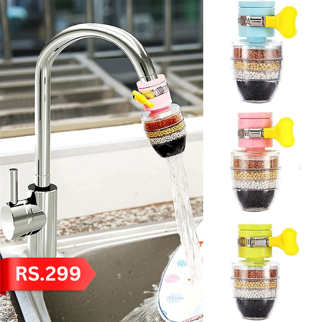 Water Filter Tap and Purifier Faucet, Hard Water to Soft Water Converter for Drinking, Chlorine Remover 6 Layer Carbon Activated Purification Cartridge for Kitchen Sink and Tap (Pack of 1)