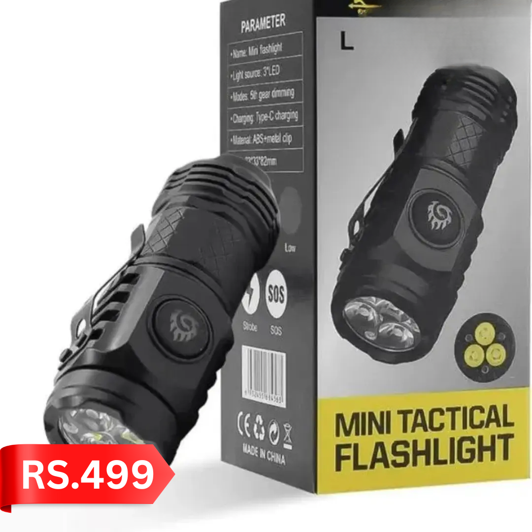 Three-Eyed Monster Rechargeable Torch, 82mm Portable Small Flashlight, 5 Modes Ultra-Bright Waterproof Flashlight, Suitable for Power Outages, Emergencies, Camping, Hiking, and Outdoor Use (black)