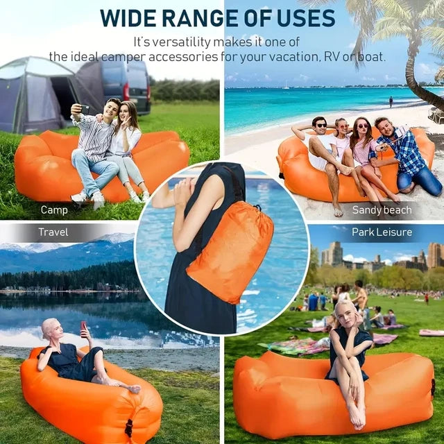 Inflatable Air Sofa Lounger | Portable Outdoor Air Couch for Camping, Beach & Travel