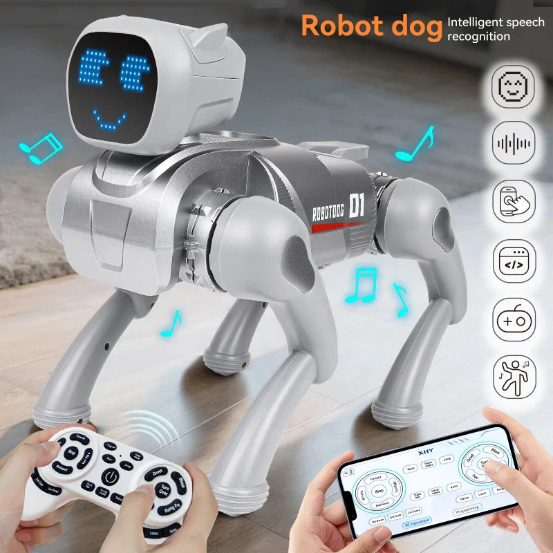 Smart Ai Robot Dog Toy Voice Command Singing and Dancing Interactive Remote Control Toy Programmable Puppy Kid Gift