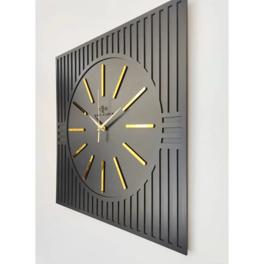 Black and Golden Metal Wall Clock - AlifdukanSmart Online Collection types here :)