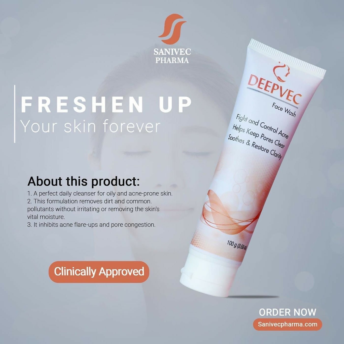 DeepVec Acne Defense Face Wash – Deep Clean for Pore Perfection - AlifdukanRebel store types here :)