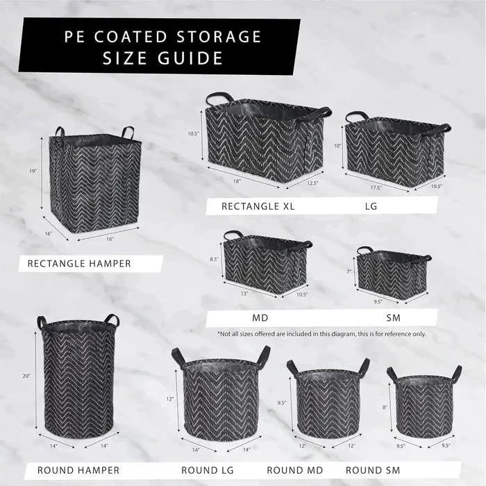DII Laundry Storage Collection, PE Coated Collapsible Bin with Handles, Black Lattice, Extra - Large Set, 12.5x17.5x10.5" - AlifdukanAlifdukan types here :)
