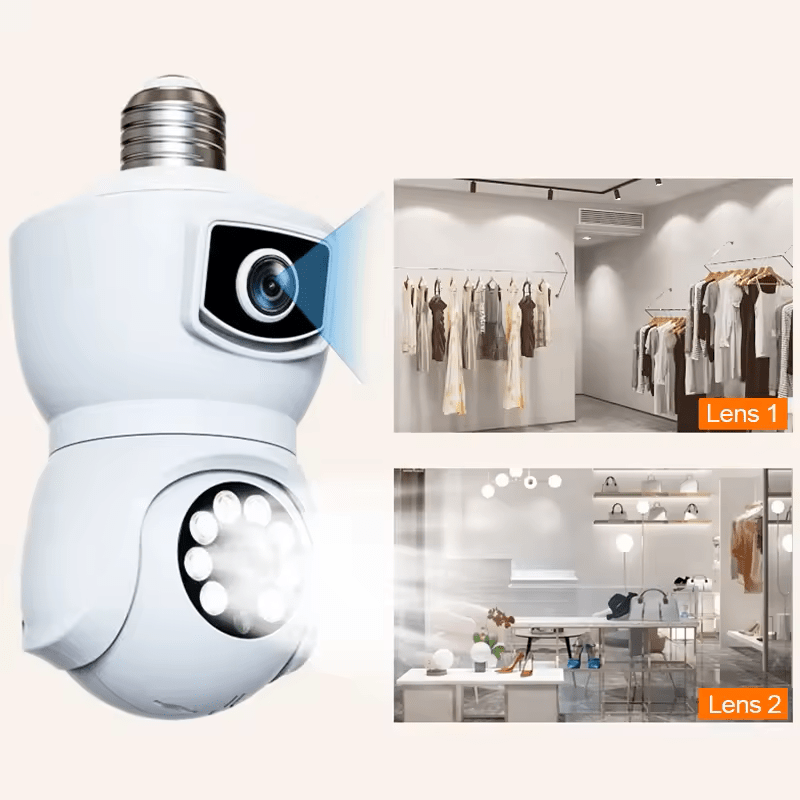 E27 Bulb WiFi Camera PTZ Dual - lens Anti - theft Motion Detection IR Night Vision Rotate iP cam - AlifdukanAlifdukan types here :)