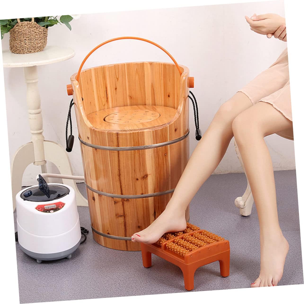 GARVALON Foot Roller Wheel Stool Compact Massage Tool for Tired Feet Lightweight Design for Relaxation and Muscle Relief Construction - Alifdukanshopzone types here :)