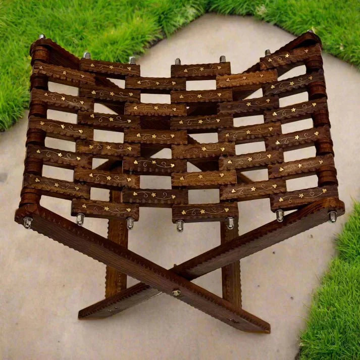 Handcrafted Wooden Foldable Stool - AlifdukanAlifdukan types here :)