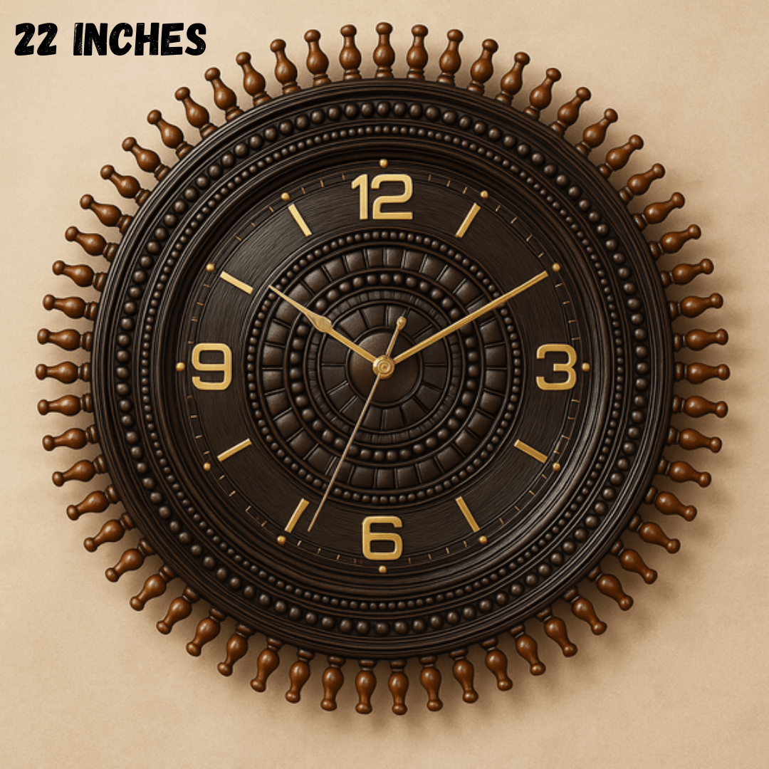 Handcrafted Wooden Round Wheel Ship Clock.... 22 inches... - AlifdukanAlifdukan types here :)