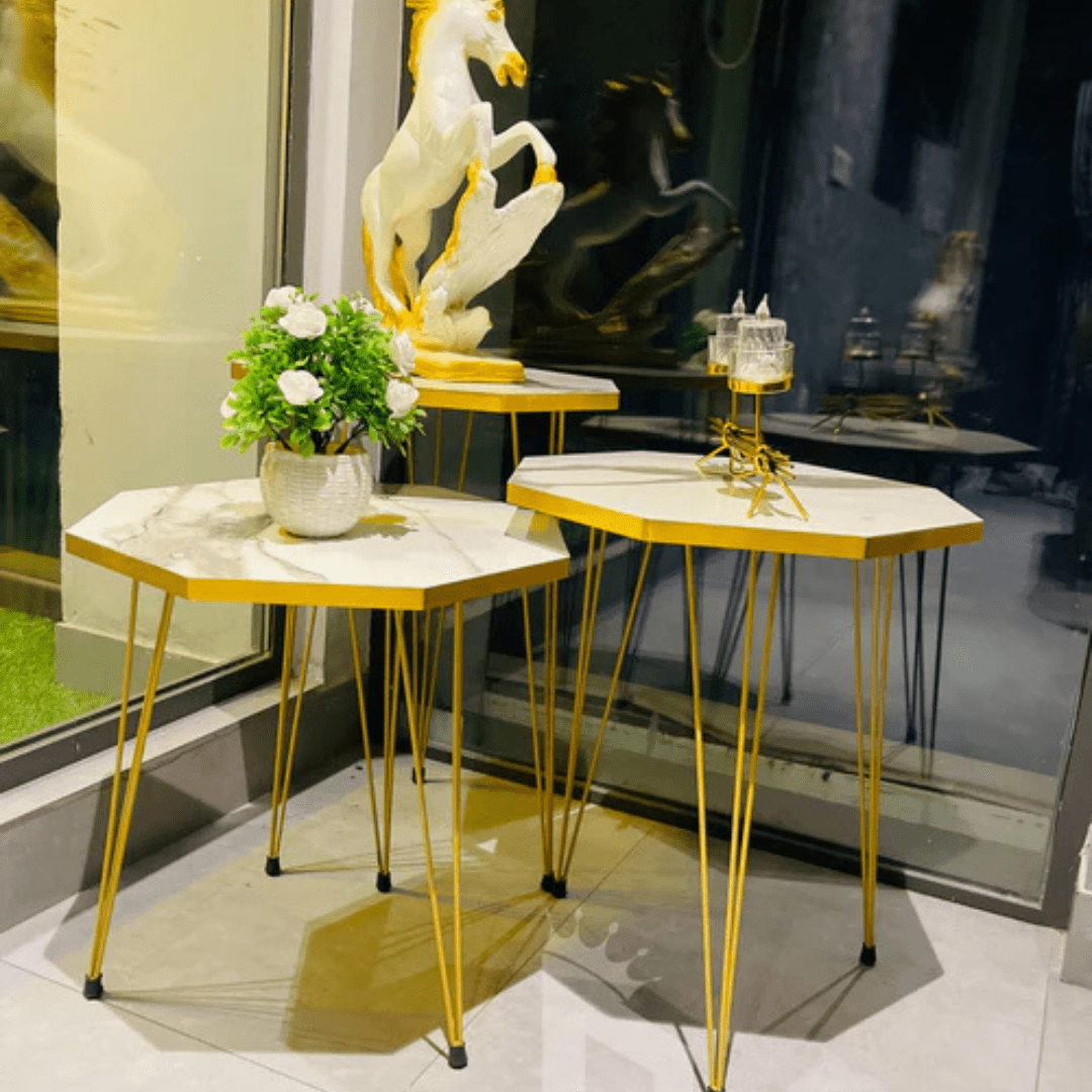 Hexa White / black Side Table /Coffee Table - AlifdukanMini Supplier types here :)