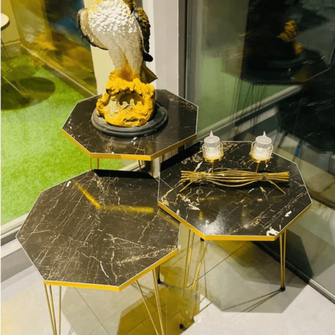 Hexa White / black Side Table /Coffee Table - AlifdukanMini Supplier types here :)