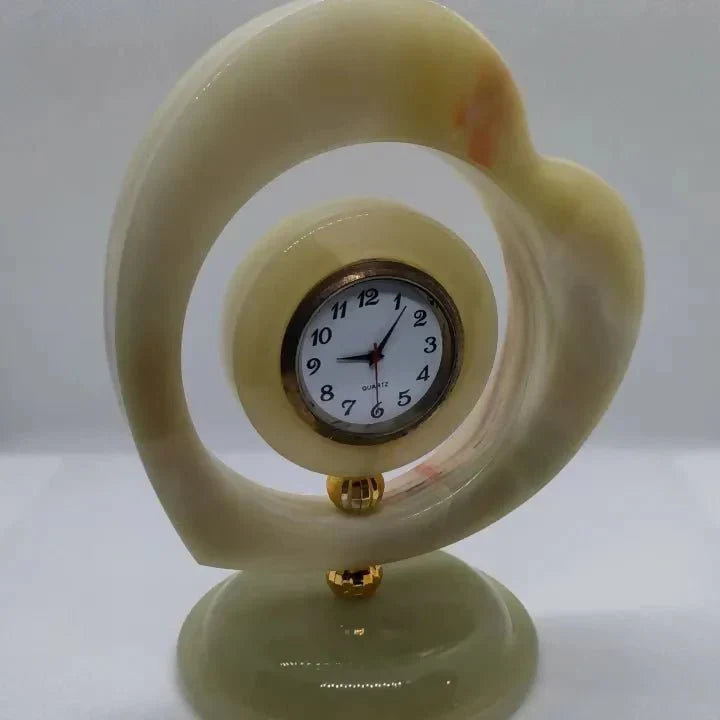 Marble Heart Shape Watch | Natural Onyx Marble Desk Clock | Unique Marble Timepiece Decorative Marble Clock, Luxury Marble Watch, Unique Home Décor, Stone Table Clock, Marble Gift Item, Heart Shape Table Clock - AlifdukanSheeza Nisar Ahmad types here :)