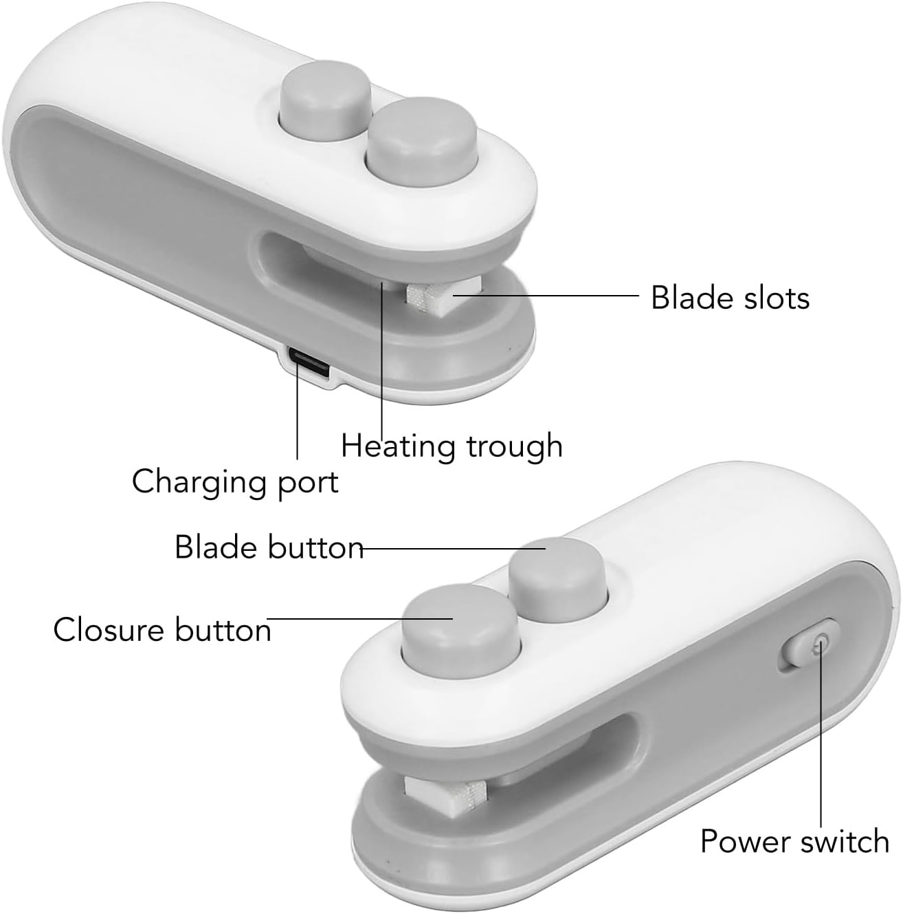 Mini Bag Sealer for Reseal Snacks and Saving,Rechargeable 2 in 1 USB Type C - AlifdukanAlifdukan types here :)