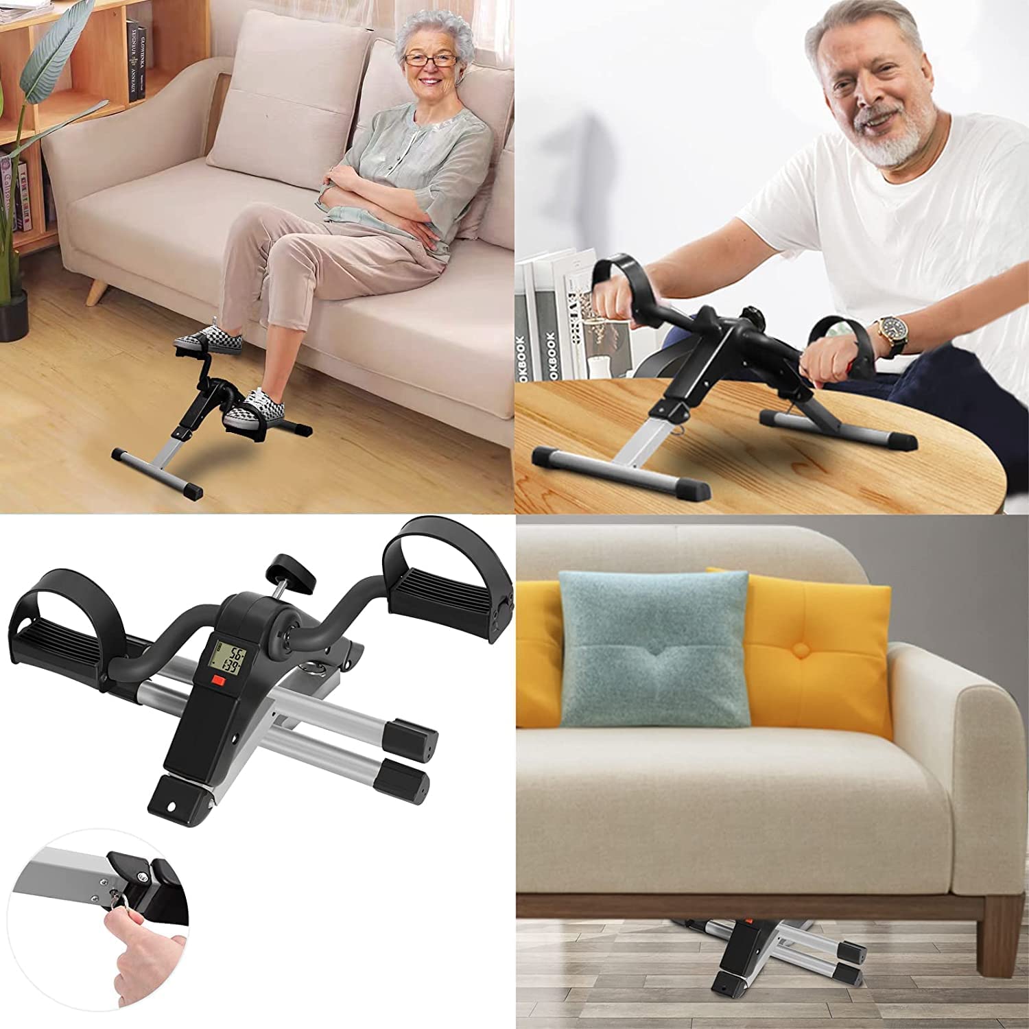 Pedal Exerciser Mini Exercise Bike Arm and Leg Exercise Peddler Machine - AlifdukanAlifdukan types here :)