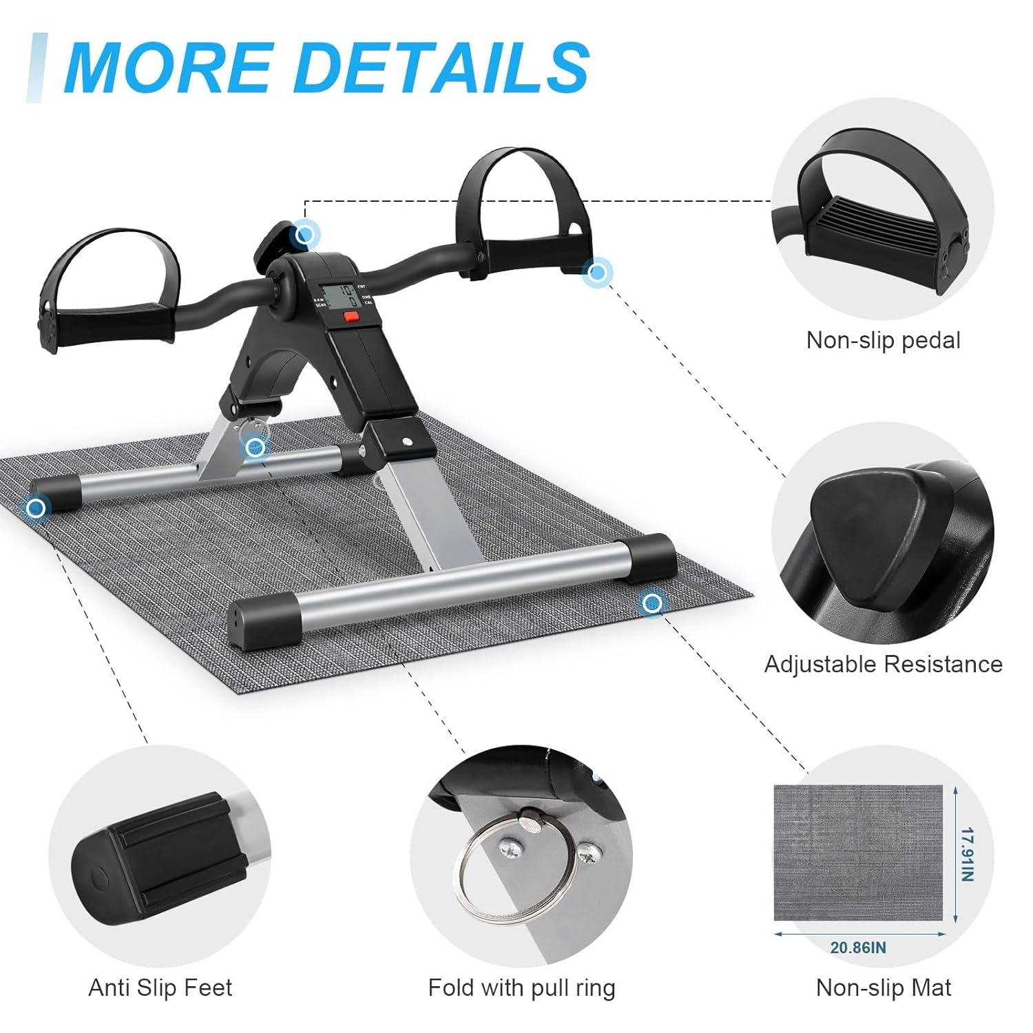 Pedal Exerciser Mini Exercise Bike Arm and Leg Exercise Peddler Machine - AlifdukanAlifdukan types here :)