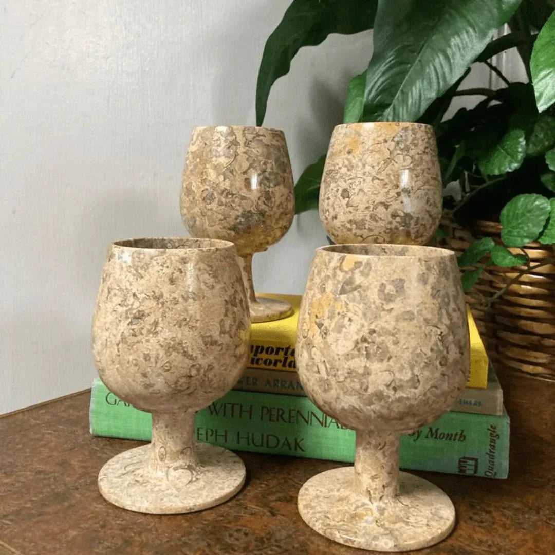 Piece Brown Glass Set, Marble Glasses, Stunning Coral Glass Set, Marble Glass Set, Marble Showpiece. - AlifdukanAlifdukan types here :)