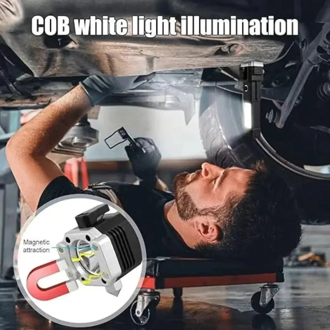 Rechargeable Safety Hammer Flashlight | Emergency Tool, Power Bank, and Magnet Torch - AlifdukanAlifdukan types here :)