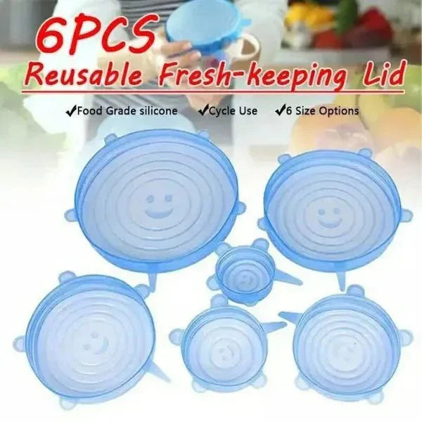 Reusable Silicone Stretch Lids Variety Pack – Eco - Friendly Food Storage Covers for Bowls, Containers & Fruits - AlifdukanAlifdukan types here :)