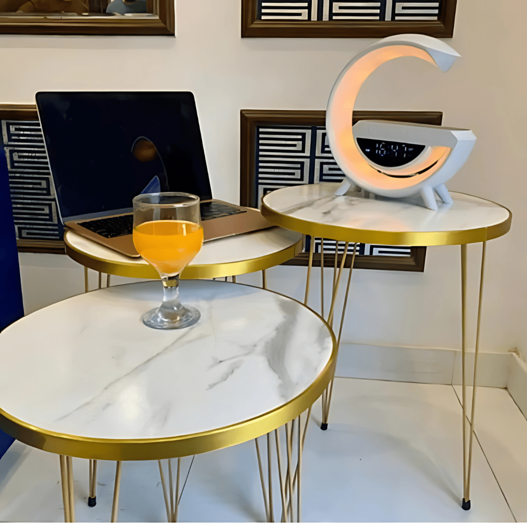 Round White/Black Side Table / Coffee Table - AlifdukanAlifdukan types here :)