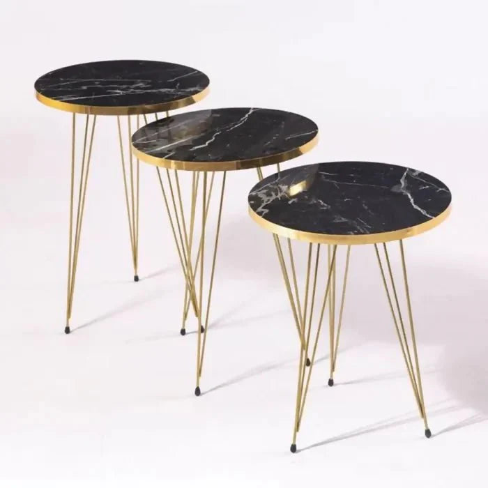Round White/Black Side Table / Coffee Table - AlifdukanMini Supplier types here :)