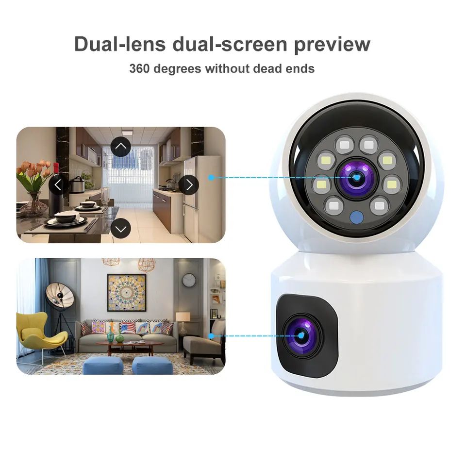 Security CCTV Camera Video Surveillance Indoor V380 PRO Smart PTZ Home Dual Lens Full Color Network IP Camera H.265 Support - AlifdukanAlifdukan types here :)