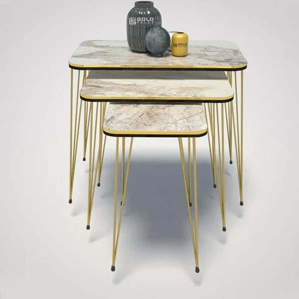 Square White/Black Side Table Set /Coffee - AlifdukanAlifdukan types here :)