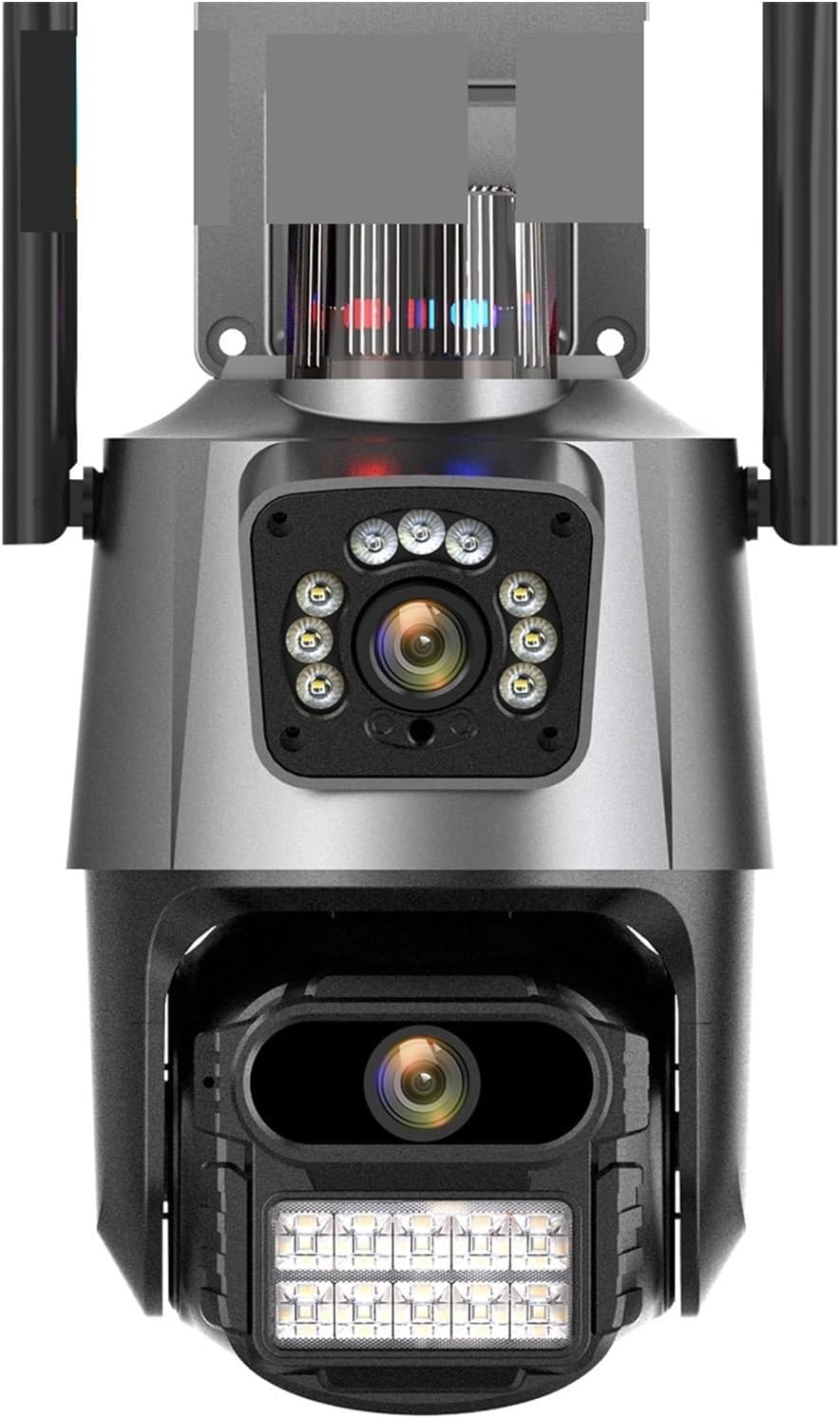 Surveillance Camera, 6MP Camera Dual Lens Dual Screen PTZ Outdoor Waterproof Security Video Surveillance Camera Police Light Alarm IP Camera,for home security(64G SD Card) - AlifdukanAlifdukan types here :)