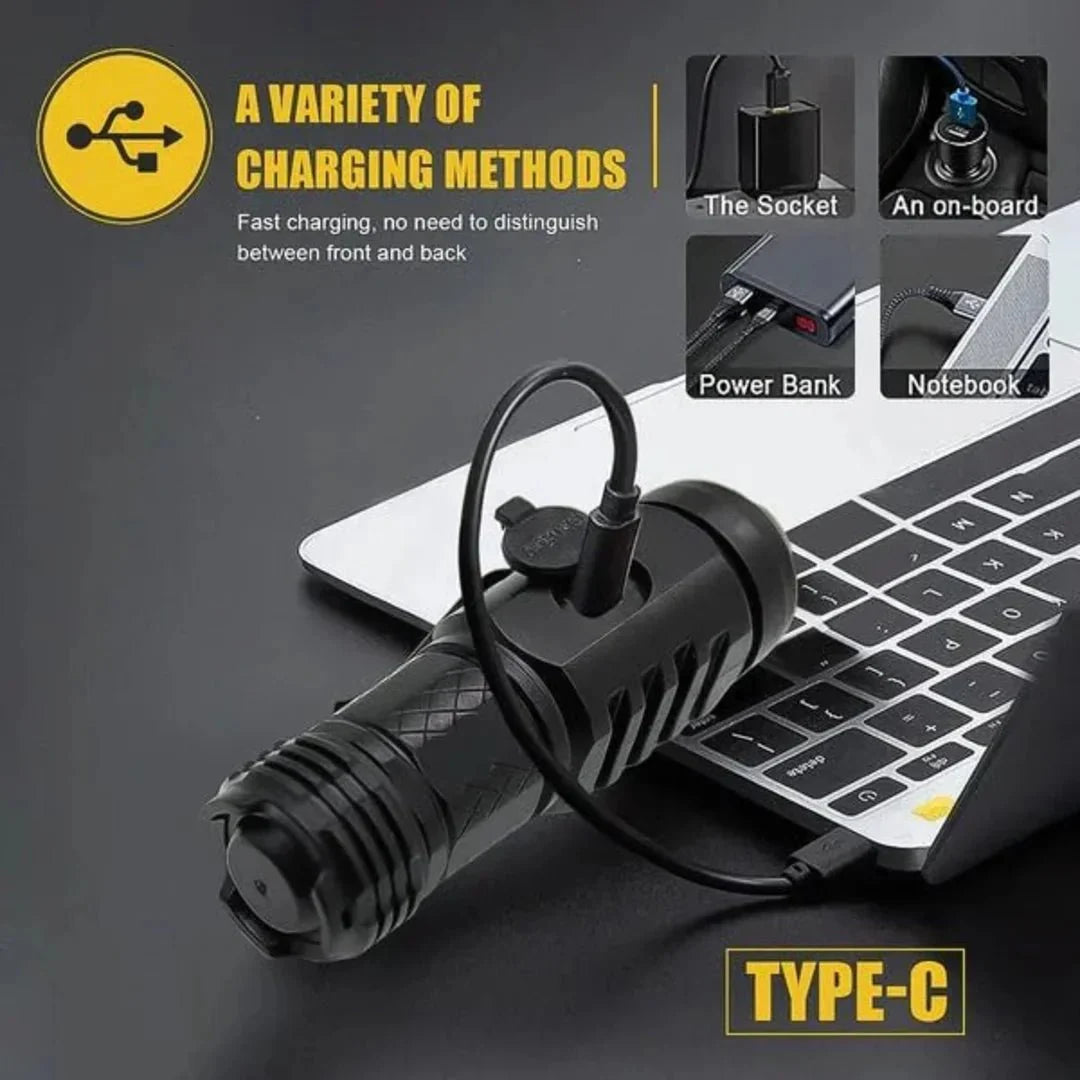 Three - Eyed Monster Rechargeable Torch, 82mm Portable Small Flashlight, 5 Modes Ultra - Bright Waterproof Flashlight, Suitable for Power Outages, Emergencies, Camping, Hiking, and Outdoor Use (black) - AlifdukanAlifdukan types here :)
