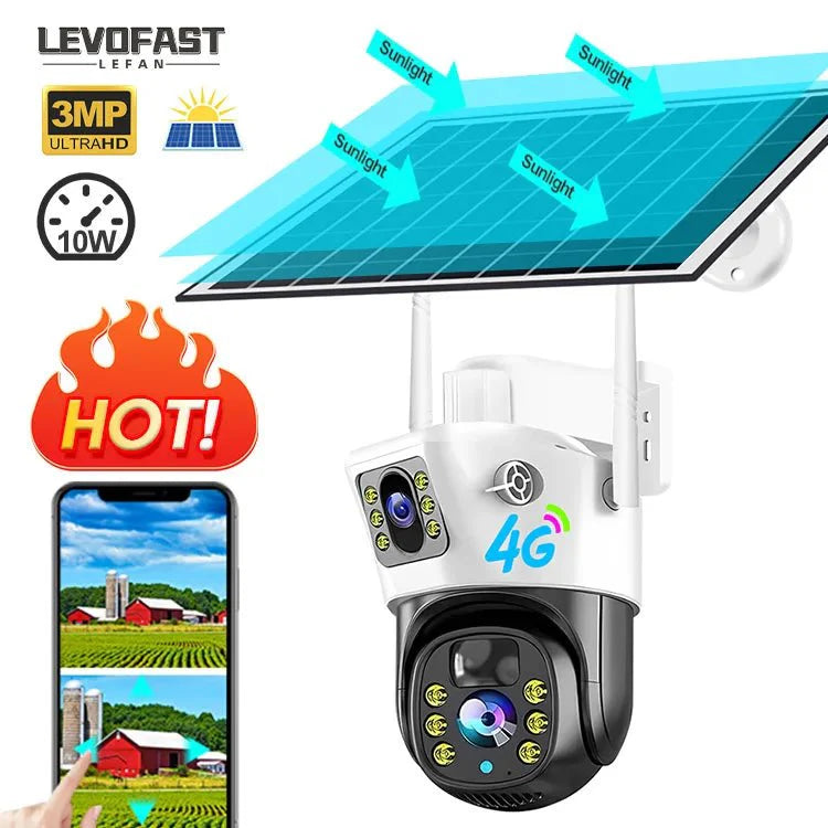 V380 4MP Dual Lens 4G Solar Camera IP66 Waterproof PIR Motion Detection IR Night Vision PTZ 4G Camera - AlifdukanAlifdukan types here :)