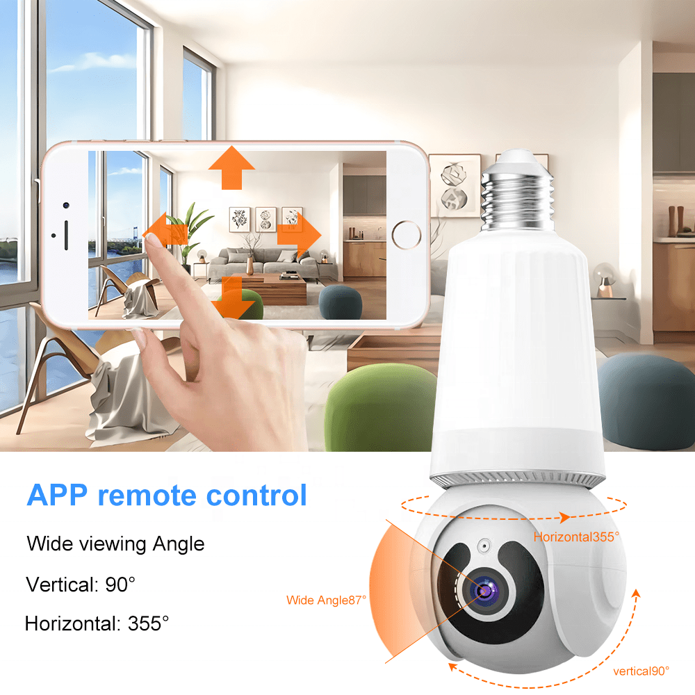 V380 Pro Dual Light Bulb PTZ Indoor Wifi CCTV IP Camera Hallways Corridors Bedroom 2MP Wireless Bulb Light Camera - AlifdukanAlifdukan types here :)