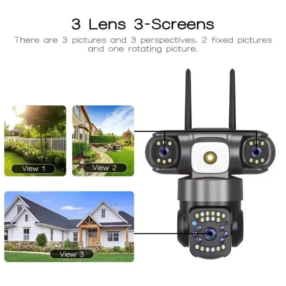 V380 PRO Three Lens WiFi IP Camera HD 2MP+2MP+2MP Outdoor Waterproof Two Way Intercom Full Color Night Vision PTZ CCTV Security Camera - AlifdukanAlifdukan types here :)