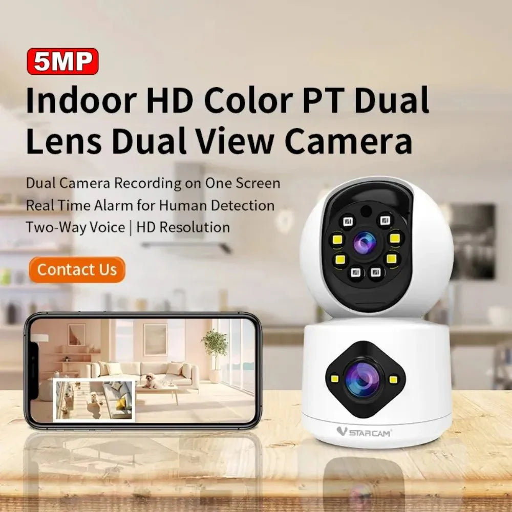 Vstarcam 4MP Dual Lens Dual Screen Indoor WiFi Camera Baby Monitor Auto Tracking Ai Human Detection Home CCTV Video IP Camera - AlifdukanAlifdukan types here :)