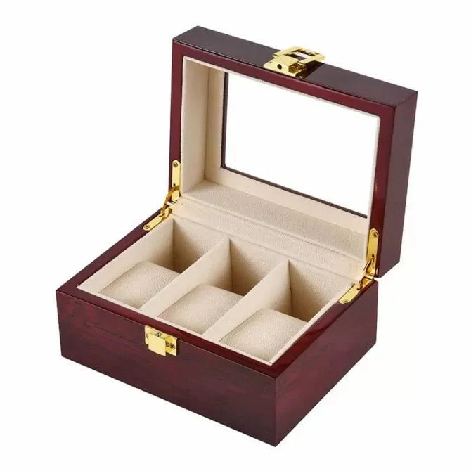 Watch Box, Wooden Watch Organizer, 3 Slots Display Case - AlifdukanAlifdukan types here :)