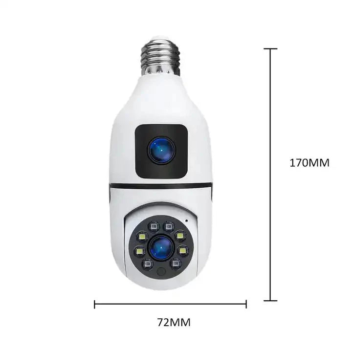 Wifi Dual Lens Camera 1080P Night Vision Bulb 360° Indoor Wireless IP Camera Baby Monitor V380 CCTV Security Protection - AlifdukanAlifdukan types here :)